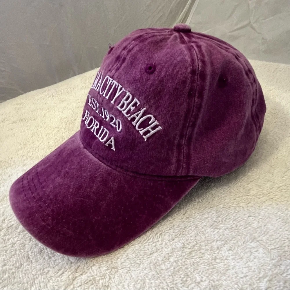 Panama City Purple Adjustable Beach Cap